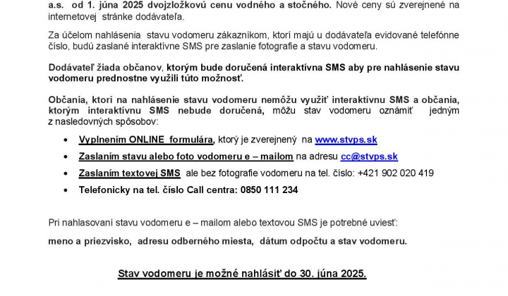 1. fotografia fotogalérie Aktuality / Zavedenie dvojzložkovej ceny vodného a stočného - foto